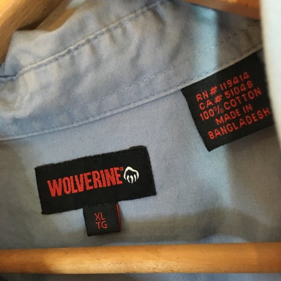 Wolverine Mens blue button down casual shirt size eXra large good condition - Picture 2 of 3